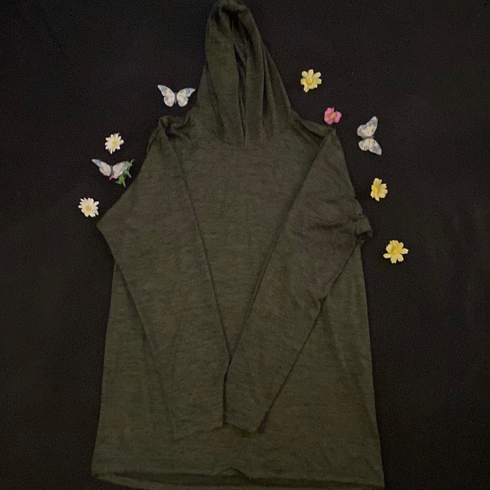 Dark Olive a green soft fabric hoodie, size large